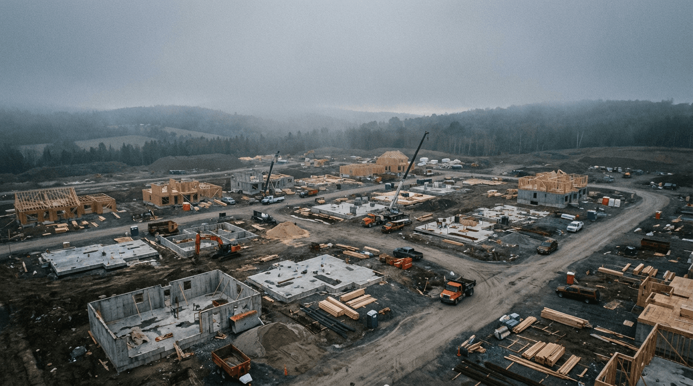 Chantier Construction Michael Aubut, vue aérienne